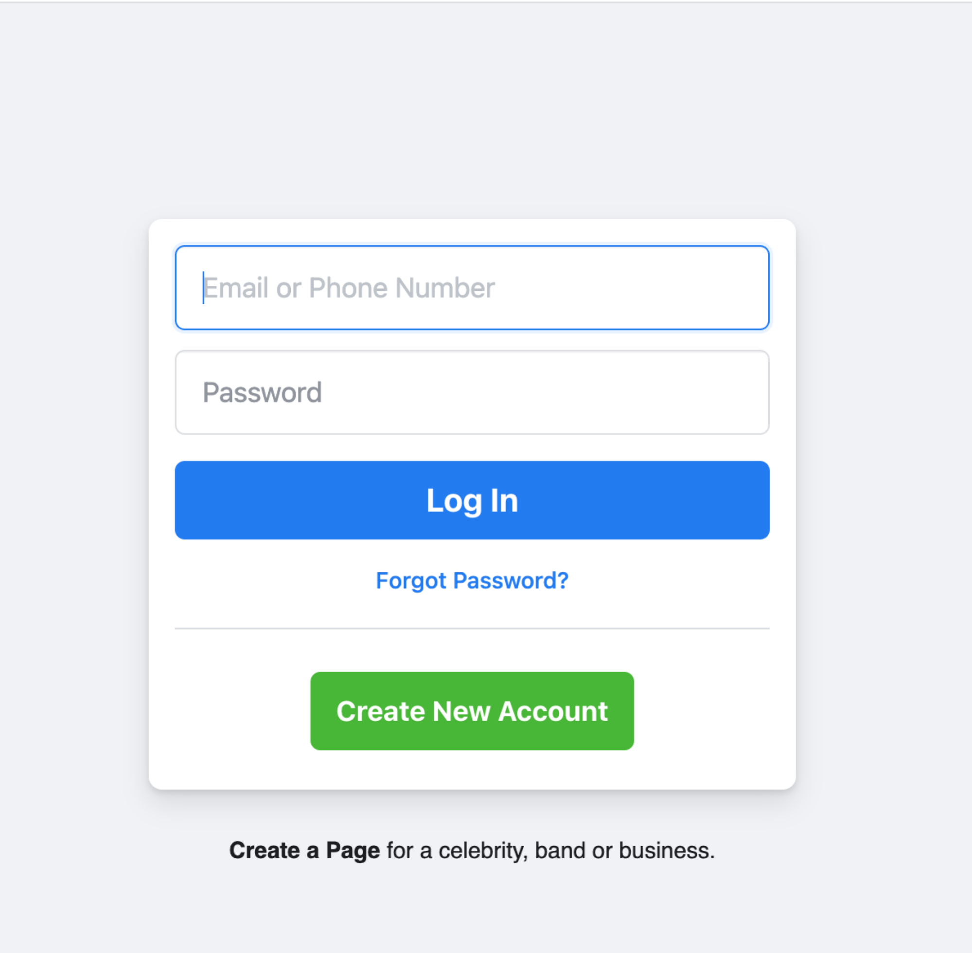 Facebook account